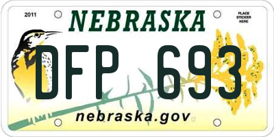 NE license plate DFP693