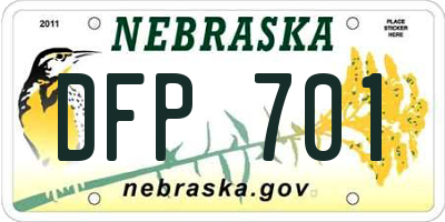 NE license plate DFP701