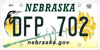 NE license plate DFP702