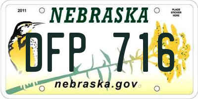 NE license plate DFP716