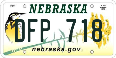 NE license plate DFP718