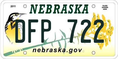 NE license plate DFP722