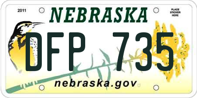 NE license plate DFP735