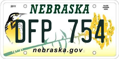 NE license plate DFP754
