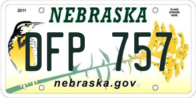 NE license plate DFP757