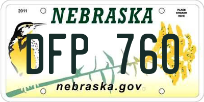 NE license plate DFP760