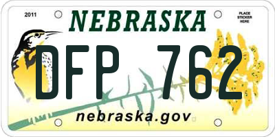 NE license plate DFP762