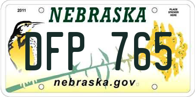NE license plate DFP765