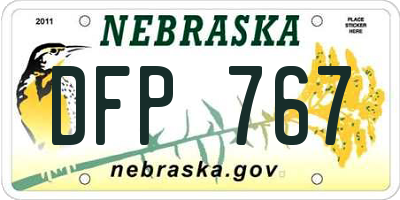 NE license plate DFP767