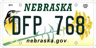 NE license plate DFP768