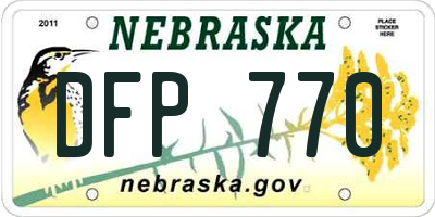 NE license plate DFP770