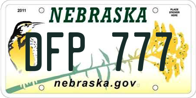 NE license plate DFP777