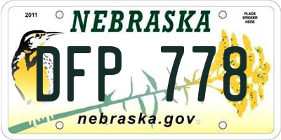 NE license plate DFP778