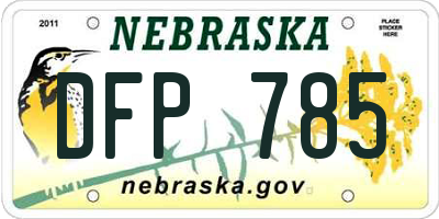 NE license plate DFP785