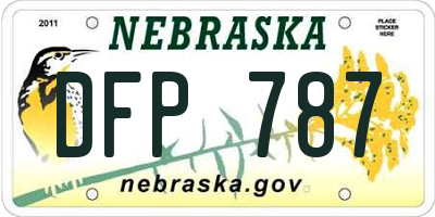 NE license plate DFP787