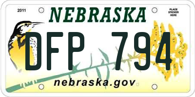 NE license plate DFP794