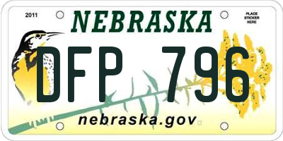 NE license plate DFP796