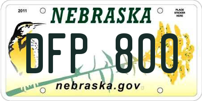 NE license plate DFP800