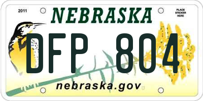 NE license plate DFP804