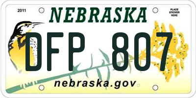 NE license plate DFP807