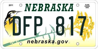 NE license plate DFP817