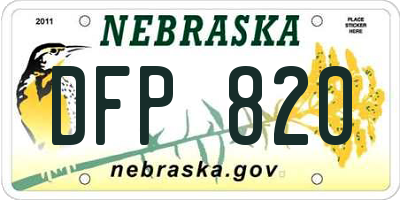 NE license plate DFP820