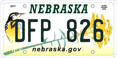 NE license plate DFP826