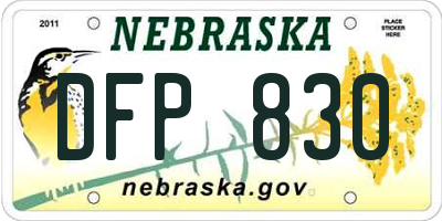 NE license plate DFP830