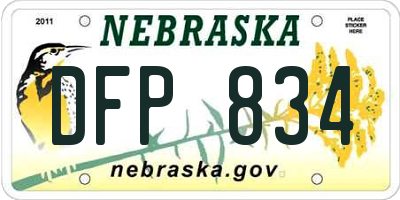 NE license plate DFP834