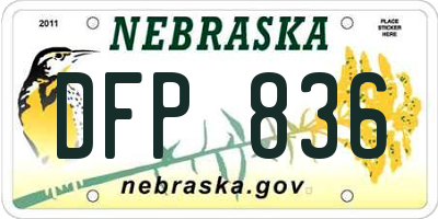 NE license plate DFP836