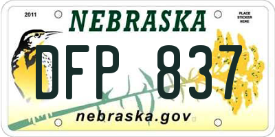 NE license plate DFP837