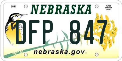 NE license plate DFP847