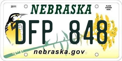 NE license plate DFP848