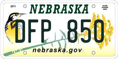 NE license plate DFP850