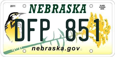 NE license plate DFP851