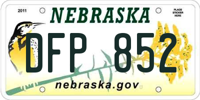 NE license plate DFP852