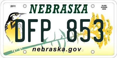 NE license plate DFP853