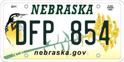 NE license plate DFP854