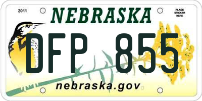 NE license plate DFP855