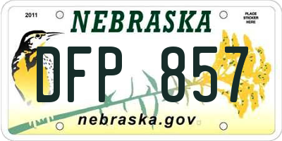 NE license plate DFP857