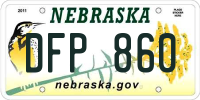 NE license plate DFP860
