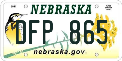 NE license plate DFP865