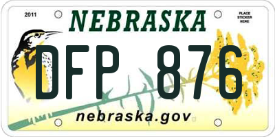 NE license plate DFP876