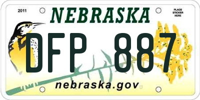 NE license plate DFP887