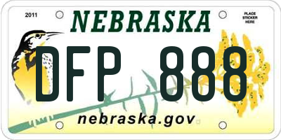 NE license plate DFP888