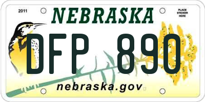 NE license plate DFP890