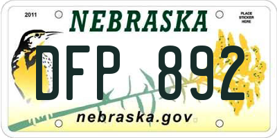NE license plate DFP892