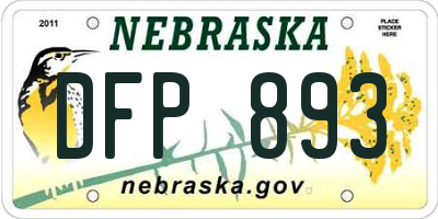 NE license plate DFP893
