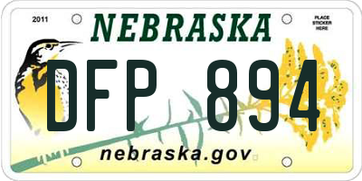 NE license plate DFP894
