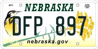 NE license plate DFP897